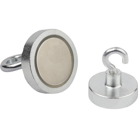 Kipp Magnet Shallow Pot Magnet Ndfeb, Round, Comp:Steel, D=20 K1402.20